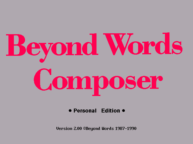 Beyond Words Composer 2.00 - Splash